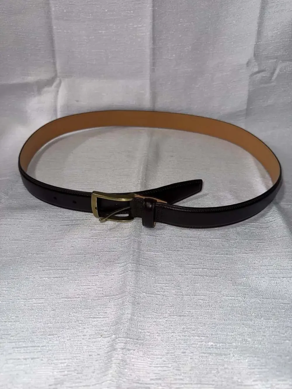 Lands' End Men's Brown Leather Dress Belt Size 38
